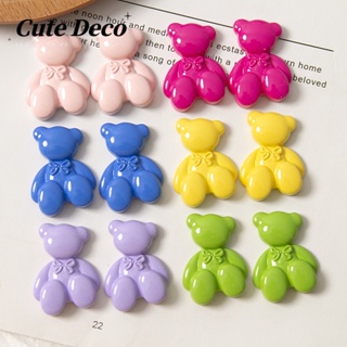 【Cute Deco】กระดุมเรซิ่น รูปการ์ตูนหมีน่ารัก DIY สําหรับตกแต่งรองเท้า Crocs