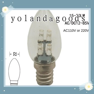 Yola หลอดไฟคริสตัล E12 4LED 0.8W สีขาวอบอุ่น 3000K 6500k ขนาดเล็ก