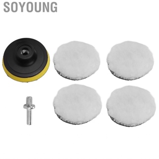 Soyoung Wool Polishing Pad Kit   Soft Buffing 6pcs Easy To Assemble for Car Buffer