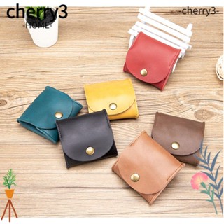 Cherry กระเป๋าสตางค์ กระเป๋าใส่เหรียญ หูฟัง สายเคเบิ้ล USB หนัง PU ขนาดเล็ก หลากสี สําหรับผู้หญิง และผู้ชาย