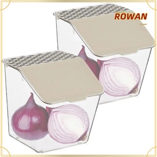 Rowans ตะกร้าพลาสติก แบบติดผนัง ทนทาน สําหรับเก็บผัก ผลไม้ ขิง หัวหอม