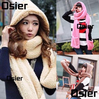 Osier1 3 In 1 ผ้าพันคอ มีฮู้ด แบบนิ่ม ให้ความอบอุ่น