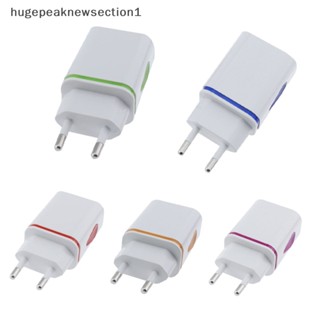 Hugepeaknewsection1 อะแดปเตอร์ชาร์จ USB LED 5V 2A ปลั๊ก EU สําหรับโทรศัพท์มือถือ