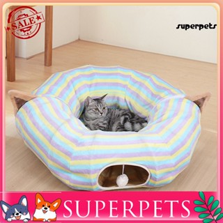 Superpets ของเล่นอุโมงค์สัตว์เลี้ยง พร้อมเบาะรองนั่ง พับได้ สะดวกสบาย สําหรับแมว