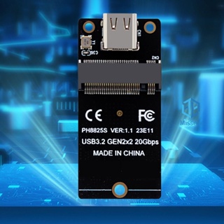 บอร์ดอะแดปเตอร์แปลง SSD 20Gbps M.2 เป็น Type C SSD USB3.2 Gen2x2 NVME ASM2364 2000MB/s สําหรับ SSD 2230 42 60 80