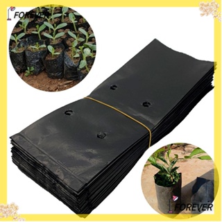 FOREVER 200pcs Plastic Nursery Bags 200Pcs With Breathable Holes Seedling Pots Environmental Protection Grow Bags Potted Plant Grow Nursery Pot