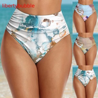 【libertybubbler】กางเกงว่ายน้ํา บิกินี่ เอวสูง สไตล์เรโทร สําหรับผู้หญิง