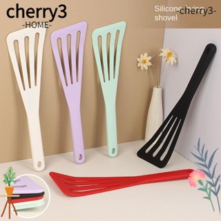 Cherry3 ไม้พายซิลิโคน ขอบเอียง ทนความร้อน 12.2 นิ้ว สีดํา และสีเขียว สําหรับทําอาหาร 2 ชิ้น