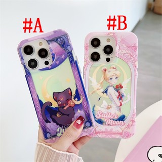 เคสแข็ง เคสไอโฟน iPhone 14 Pro Max iPhone 13 Pro Max iPhone 12 Pro Max iPhone 11 Cute Cartoon เซเลอร์มูน Sailor Moon &amp; Luna Cat Hard Case