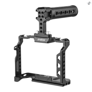 {fly} Andoer Aluminum Alloy Camera Cage Kit with Top Handle Grip Replacement for  A7 IV