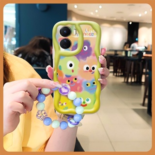 For Girls Pendants Phone Case For VIVO Y16 4G/Y35 5G/Y53T/IQOO7i luxurious originality Liquid silicone Wave border trend