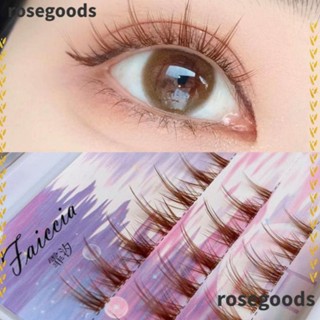 Rosegoods1 ขนตาปลอม สีน้ําตาล ดูเป็นธรรมชาติ สําหรับแต่งหน้า DIY