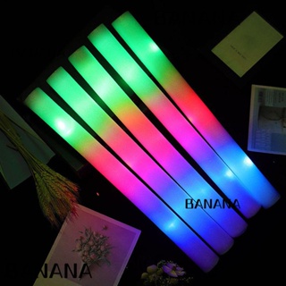 Banana1 แท่งโฟมไฟกระพริบ LED เรืองแสงในที่มืด หลากสี สําหรับงานปาร์ตี้ 1 5 ชิ้น