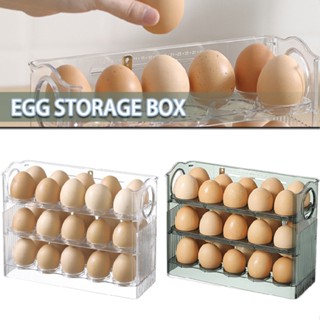 Auto Flip Egg Holder for Refrigerator 3 Layer Refrigerator Side Door Egg Storage