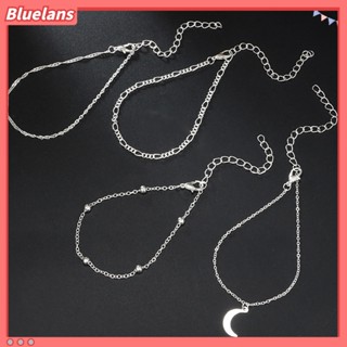 Bluelans สร้อยข้อเท้าอัลลอย ลายดวงจันทร์ สวยหรู แฟชั่น สําหรับออกเดท