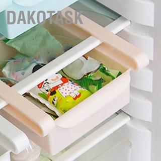  DAKOTASK ลิ้นชักแบบยืดหดได้ตู้เย็นกล่องเก็บอาหาร Fresh Keeping จัดประเภท ออแกไนเซอร์ ตะกร้าใส่ของตู้เย็นชั้นวางของผู้ถือถังเก็บพลาสติก