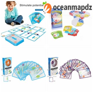 Oceanmapdz การ์ดเกมจับคู่ตรรกะ สีใส ของเล่นฝึก Montessori ทนทาน สําหรับครอบครัว