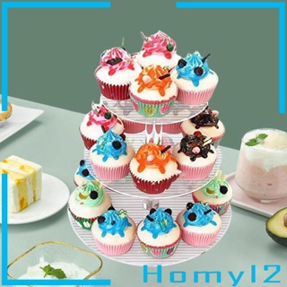 [HOMYL2] ถาดวางคัพเค้ก 3 ชั้น ใช้ซ้ําได้