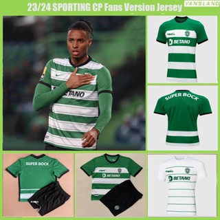 เสื้อกีฬาแขนสั้น ลายทีมชาติฟุตบอล CP Jersey SPORTING ปี 2023 24