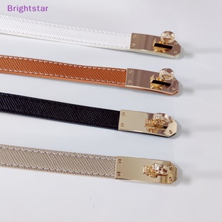 Brightstar เข็มขัดหนัง PU แบบบาง พร้อมหัวเข็มขัดโลหะ แฟชั่นสําหรับผู้หญิง