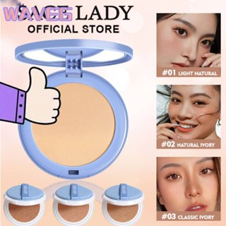 Wave Can Cod Sace Lady Oil-control Compact Powder Waterproof Matte Face Powder Silk Soft Mist Powder Cake Long-last Waterproof Natural Nude Makeup 8g