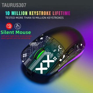 Taurus307 เมาส์ไร้สาย 2.4G Type C การชาร์จ RGB Light 5 ระดับ DPI เมาส์สำหรับคอมพิวเตอร์แล็ปท็อป