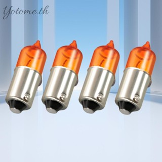 หลอดไฟแสดงสถานะ 12V 21W สีเหลืองอําพัน สําหรับรถยนต์ รถจักรยานยนต์ 4 ชิ้น [Yotome.th]