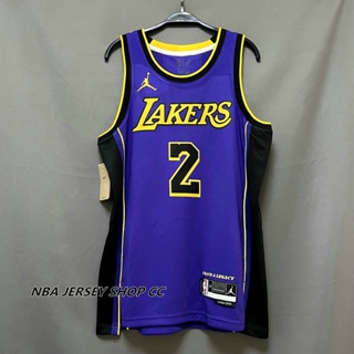 【คุณภาพสูง】ใหม่ ของแท้ NBA Los Angeles Lakers Jarred Vanderbilt 2022-23 Statement Edition สีม่วง สําหรับผู้ชาย #2 เสื้อกีฬาแขนสั้น ลายทีม Jersey Swingman