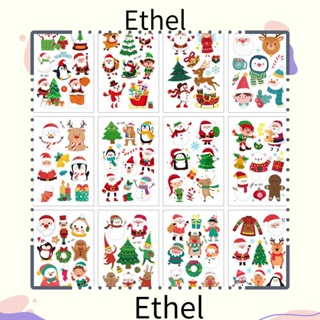 Ethel1 สติกเกอร์รอยสัก ลายซานตาคลอส กวางเอลก์ คริสต์มาส ใช้กันเยอะ สําหรับตกแต่ง