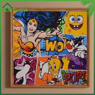 【Doub X ✮】ภาพวาดปักเพชร ทรงกลม ลาย Wonder Womanl 5D DIY สําหรับตกแต่งบ้าน ✮