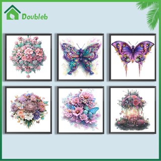 【Doub X ✮】ภาพวาดปักเพชร ทรงกลม ลายดอกไม้ 5D DIY สําหรับตกแต่งบ้าน ✮