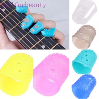 Fallforbeauty ถุงมือยางซิลิโคน กันลื่น สีพื้น สําหรับเล่นเปียโน กีตาร์ 4 ชิ้น ต่อชุด