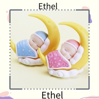 Ethel1 ตุ๊กตาพลาสติก รูปพระจันทร์ สีฟ้า สีชมพู สําหรับตกแต่งโต๊ะ