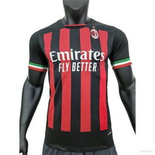 เสื้อกีฬาแขนสั้น ลายทีมชาติฟุตบอล Milan 22-23 AC ชุดเหย้า สําหรับผู้ชาย และผู้หญิง