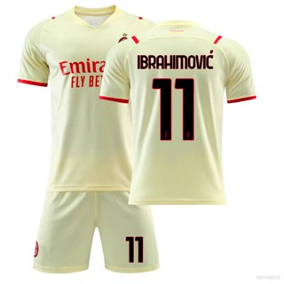 เสื้อกีฬาแขนสั้น ลายทีมชาติฟุตบอล Ibrahimovic Giroud 2021-2022 AC Milan คุณภาพสูง 2 ชิ้น ต่อชุด