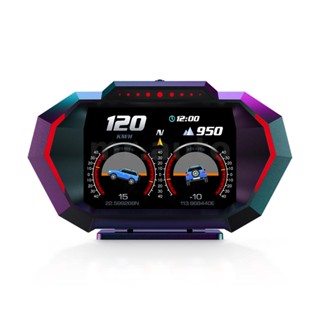 Mr.auto P24 Head Up Display Dual System Digtial Water Oil Temp Turbo Press lnclinometer HUD OBD2 อุปกรณ์เสริมรถยนต์
