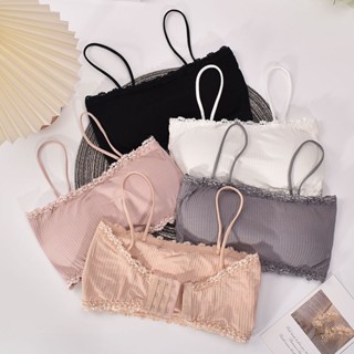 Spot second hair# New thin shoulder strap thread cotton back one-line lace bra underwear anti-exposure buckle vest cross-border 8cc