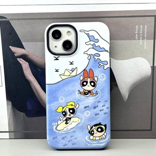 เคสโทรศัพท์มือถือ ซิลิโคน กันกระแทก ลายการ์ตูน Powerpuff Girls สําหรับ Iphone 14Promax 13 11 12