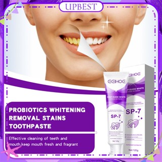 ♕ Eelhoe Probiotic Toothpaste Whitening Refreshing Teeth Antibacterial Deep Cleaning Oral Remove Plaque Stains Discoloration Sp-7 Toothpaste Body Care 120g UPBEST