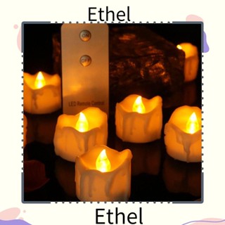 Ethel1 โคมไฟ LED พลาสติก ไร้เปลวไฟ 3 สี สําหรับตกแต่งงานแต่งงาน 12 ชิ้น