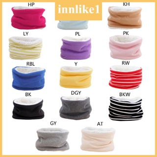 Innlike1 ผ้าพันคอ ผ้ากํามะหยี่ขนนิ่ม แบบหนา ให้ความอบอุ่น สีพื้น แฟชั่นฤดูใบไม้ร่วง และฤดูหนาว สําหรับเด็กผู้ชาย และเด็กผู้หญิง