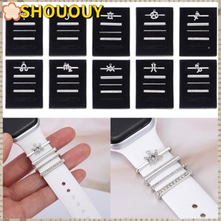 Shououy สายนาฬิกาข้อมือซิลิโคน ประดับเพชร แฟชั่น สําหรับนาฬิกาข้อมือ