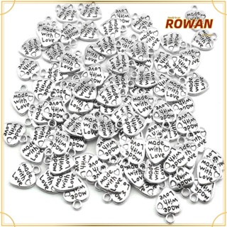 Rowans เครื่องรางแกะสลัก อัลลอย รูปหัวใจ สีเงิน สีทอง สไตล์โบราณ แฮนด์เมด สําหรับคนรัก