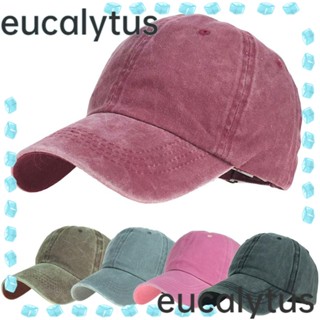 Eucalytus1 หมวกเบสบอล ผ้าฝ้าย แบบกลวง ปรับได้ ล้างทําความสะอาดได้ สําหรับเล่นกีฬา