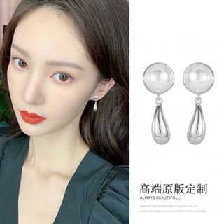 [พร้อมส่ง] ต่างหู ทรงหยดน้ํา ประดับไข่มุก สีทอง สไตล์ฮ่องกง เรโทร สําหรับผู้หญิง