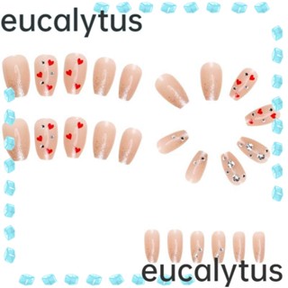 Eucalytus1 เล็บปลอม ทรงสี่เหลี่ยม กันน้ํา ขนาดกลาง สําหรับตกแต่งเล็บผู้หญิง