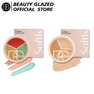 Spot second hair# BEAUTY GLAZED three-color concealer black rim of eyes tear groove makeup foundation 8cc