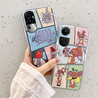 ใหม่ เคสโทรศัพท์มือถือแบบนิ่ม บางมาก ลายการ์ตูน Tom Cats and Mice สไตล์สร้างสรรค์ ตลก สําหรับ OPPO Reno10 Pro+ Reno 10 Pro Plus 8T A98 A78 NFC A58 4G 5G 2023