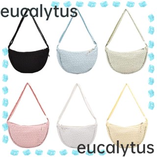 Eucalytus1 กระเป๋าสะพายข้าง ทรงเกี๊ยว สีพื้น แฟชั่น ใต้วงแขนนุ่ม สําหรับเด็กผู้หญิง