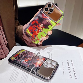 เคสป้องกันโทรศัพท์มือถือ ชุบเงิน ลายดราก้อนบอลโกคู ขนาดใหญ่ สําหรับ iPhone 14 12 13 Pro Max